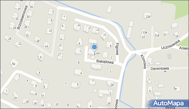 Szczecin, Bakaliowa, 4, mapa Szczecina