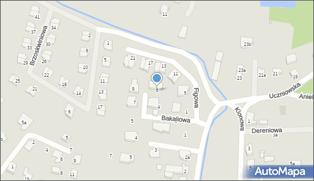 Szczecin, Bakaliowa, 6, mapa Szczecina