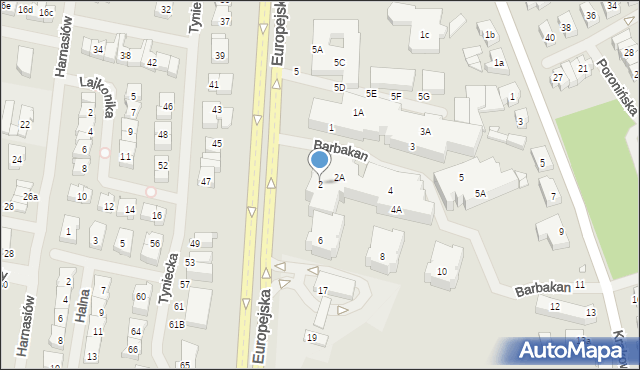 Szczecin, Barbakan, 2, mapa Szczecina
