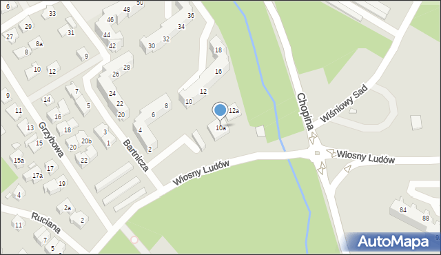 Szczecin, Bartnicza, 10a, mapa Szczecina