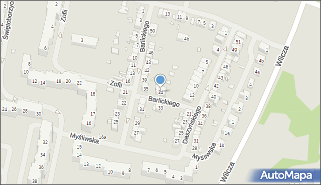 Szczecin, Barlickiego Norberta, 34, mapa Szczecina