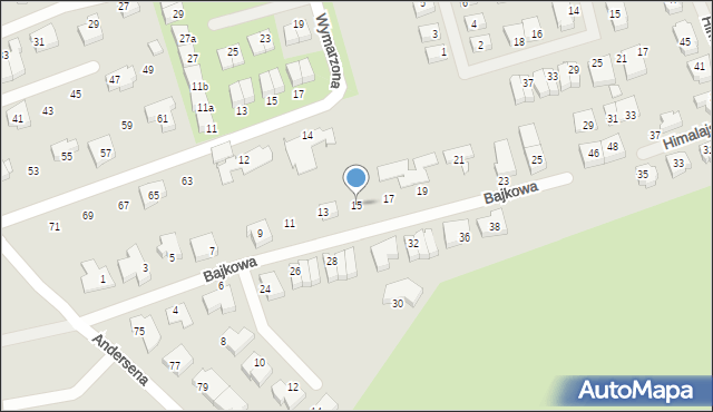 Szczecin, Bajkowa, 15, mapa Szczecina