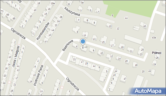 Szczecin, Baśniowa, 6, mapa Szczecina