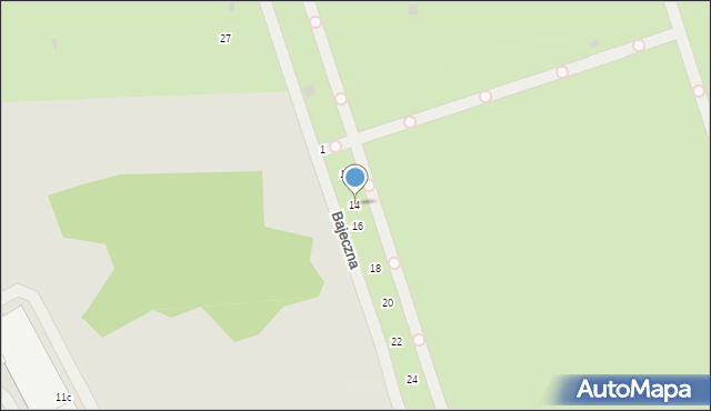 Szczecin, Bajeczna, 14, mapa Szczecina