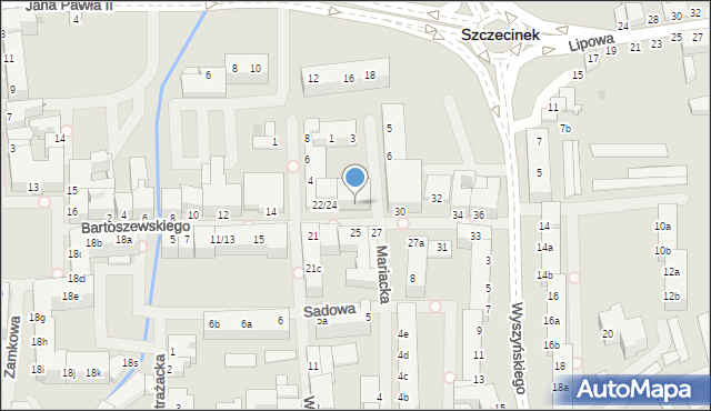 Szczecinek, Bartoszewskiego-Wira, 26/28, mapa Szczecinek
