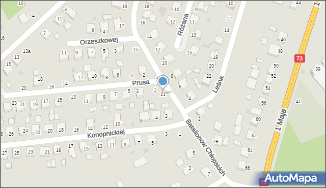 Szczucin, Batalionów Chłopskich, 11, mapa Szczucin