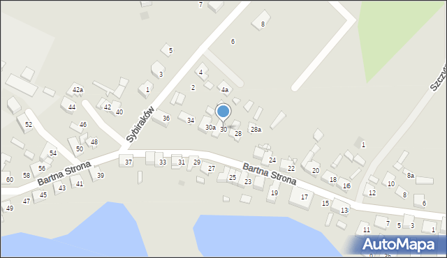 Szczytno, Bartna Strona, 30, mapa Szczytno