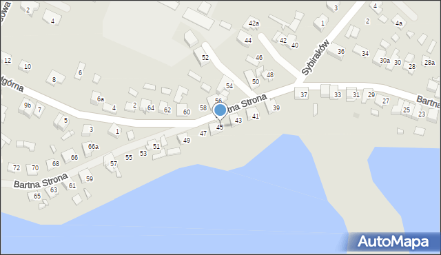 Szczytno, Bartna Strona, 45, mapa Szczytno