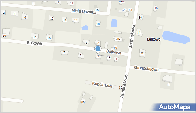 Szembekowo, Bajkowa, 3, mapa Szembekowo
