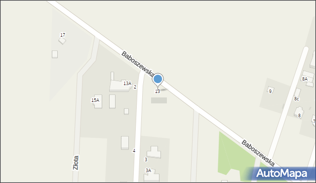 Szerominek, Baboszewska, 13, mapa Szerominek