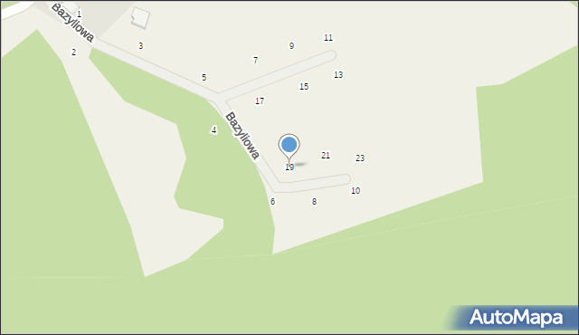 Szklana Góra, Bazyliowa, 19, mapa Szklana Góra