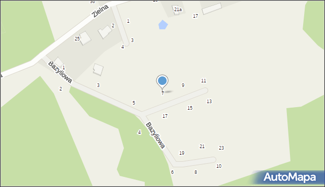 Szklana Góra, Bazyliowa, 7, mapa Szklana Góra