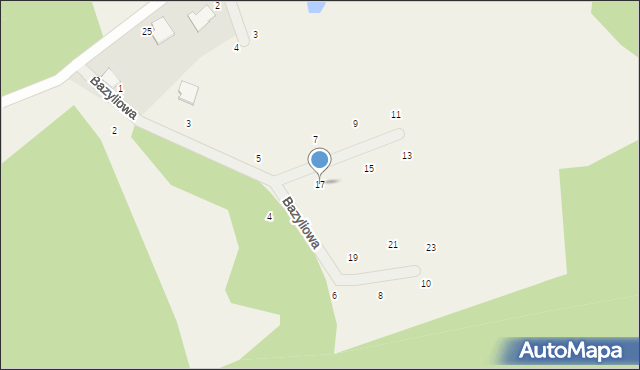 Szklana Góra, Bazyliowa, 17, mapa Szklana Góra