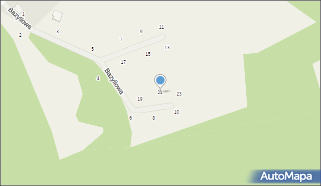 Szklana Góra, Bazyliowa, 21, mapa Szklana Góra