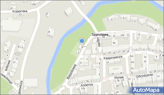 Szprotawa, Basztowa, 4, mapa Szprotawa