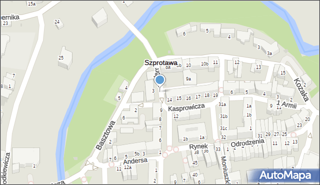 Szprotawa, Basztowa, 4a, mapa Szprotawa