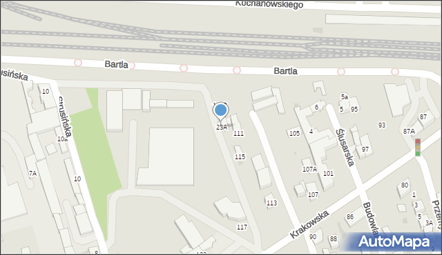 Tarnów, Bartla Kazimierza, 23A, mapa Tarnów