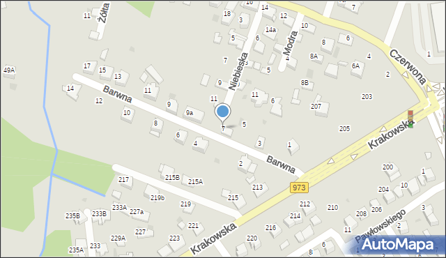 Tarnów, Barwna, 7, mapa Tarnów