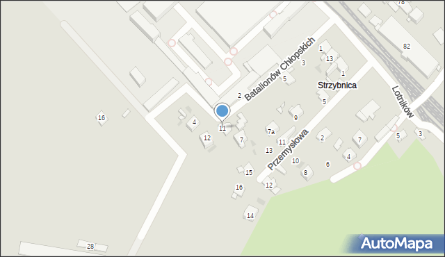 Tarnowskie Góry, Batalionów Chłopskich, 11, mapa Tarnowskie Góry