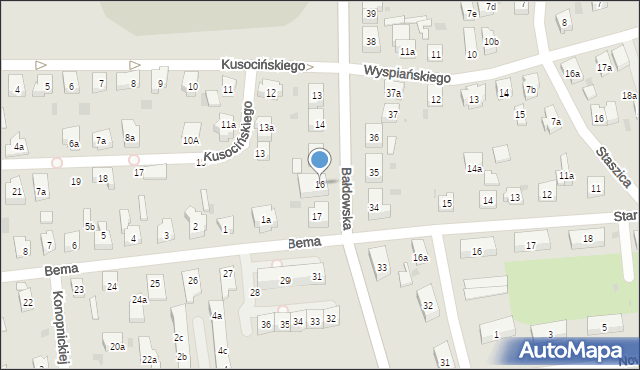 Tczew, Bałdowska, 16, mapa Tczew