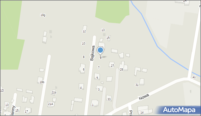 Tłuszcz, Bajkowa, 9, mapa Tłuszcz