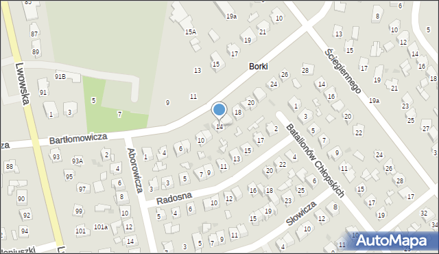 Tomaszów Lubelski, Bartłomowicza, 14, mapa Tomaszów Lubelski