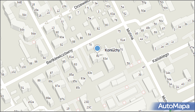 Toruń, Bartkiewiczówny Janiny, 81, mapa Torunia