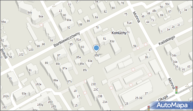 Toruń, Bartkiewiczówny Janiny, 83b, mapa Torunia