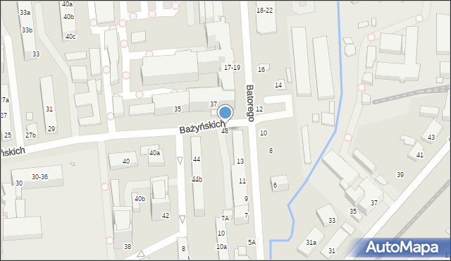 Toruń, Bażyńskich, 48, mapa Torunia