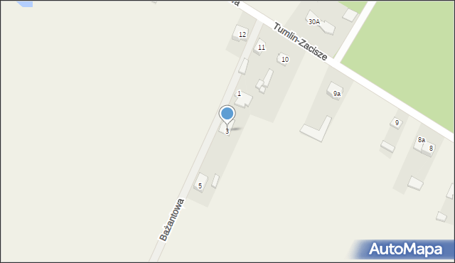 Tumlin-Zacisze, Bażantowa, 3, mapa Tumlin-Zacisze