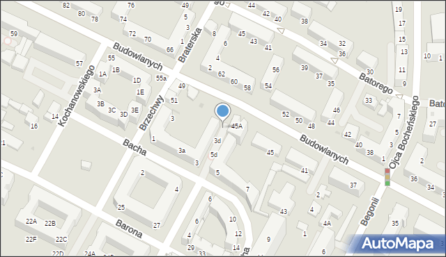 Tychy, Bacha Jana Sebastiana, 5b, mapa Tychów