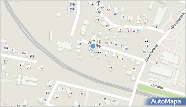 Tychy, Barbary, 23a, mapa Tychów