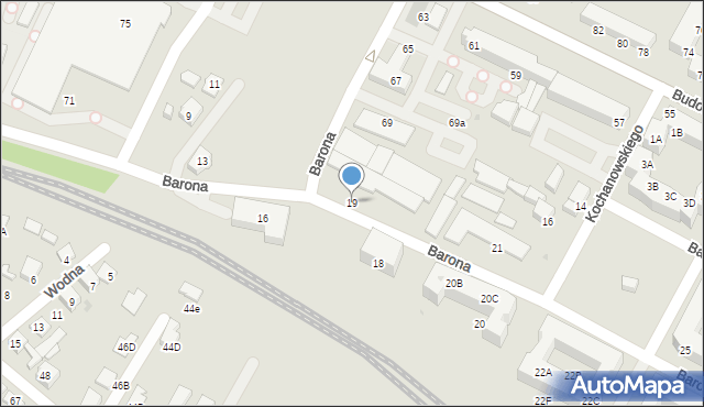 Tychy, Barona Jana, 19, mapa Tychów