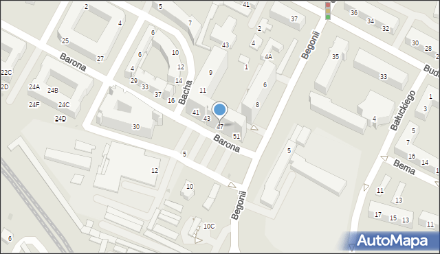 Tychy, Barona Jana, 47, mapa Tychów