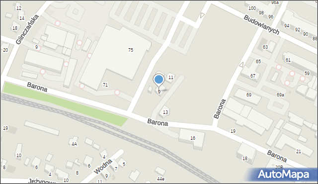 Tychy, Barona Jana, 9, mapa Tychów