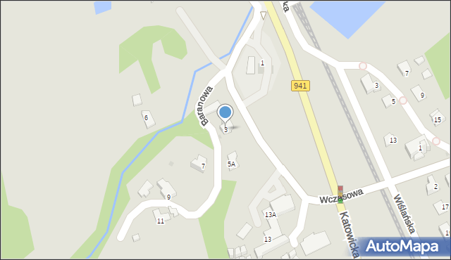 Ustroń, Baranowa, 3, mapa Ustroń