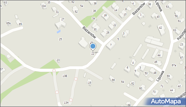 Ustroń, Bażantów, 11, mapa Ustroń