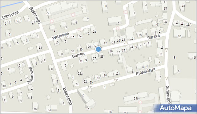 Wadowice, Barska, 25, mapa Wadowice