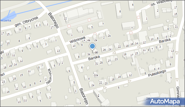 Wadowice, Barska, 32, mapa Wadowice