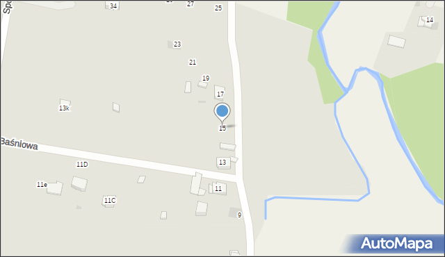 Wadowice, Baśniowa, 15, mapa Wadowice