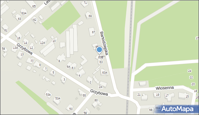 Wągrowiec, Bartodziejska, 63B, mapa Wągrowiec