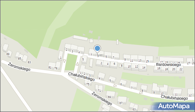 Wałbrzych, Bardowskiego Piotra, 3, mapa Wałbrzycha