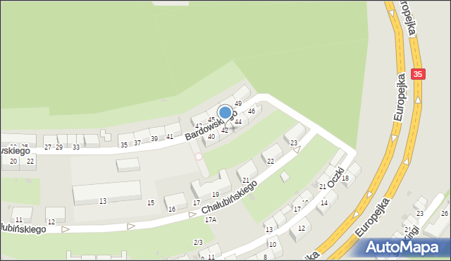 Wałbrzych, Bardowskiego Piotra, 42, mapa Wałbrzycha
