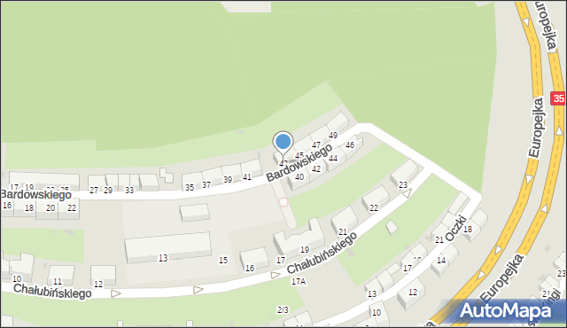 Wałbrzych, Bardowskiego Piotra, 43, mapa Wałbrzycha