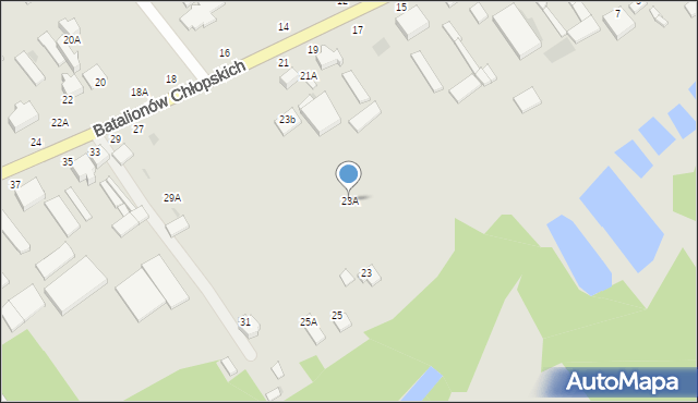 Warka, Batalionów Chłopskich, 23A, mapa Warka