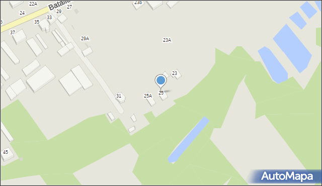 Warka, Batalionów Chłopskich, 25, mapa Warka