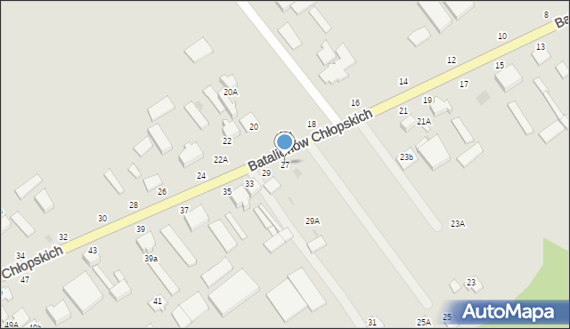 Warka, Batalionów Chłopskich, 27, mapa Warka