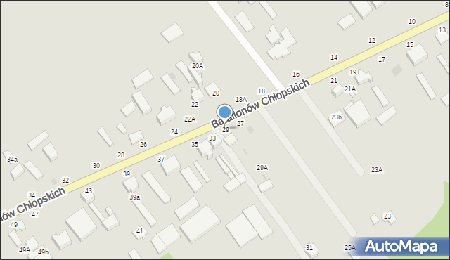 Warka, Batalionów Chłopskich, 29, mapa Warka