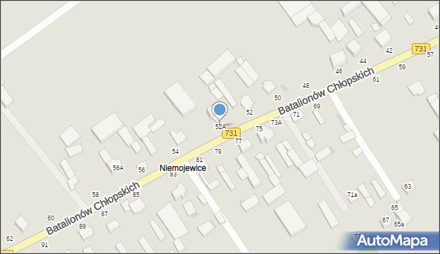 Warka, Batalionów Chłopskich, 52A, mapa Warka