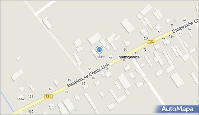 Warka, Batalionów Chłopskich, 56A, mapa Warka